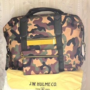 J.W. Hulme Chelsea Camouflage Travel Bag with Pouch and Adjustable Strap New